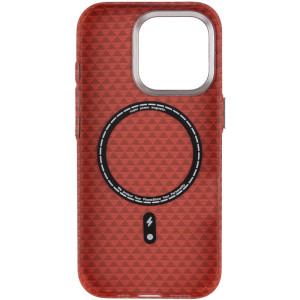 Чехол TPU+PC KVZV Triangular Pattern with Magnetic Fit для Apple iPhone 15 Pro Max (6.9") – Красный