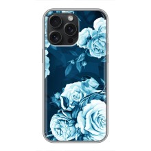 Чехлы (ART) Цветы на iPhone 15 Pro Max (VPrint) (Голубые Бутоны)