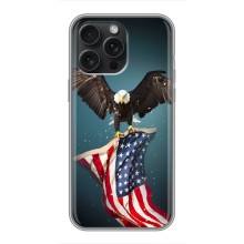 Чехол Флаг USA для iPhone 15 Pro Max (Орел и флаг)