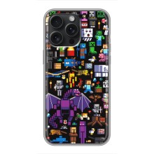 Чехол майнкрафт для iPhone 15 Pro Max (Все персонажи)