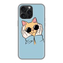 Бампер з зображенням Котиків для Айфон 15 Про Макс (КОТИК в окулярах)