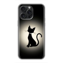 Чехол с принтом для iPhone 15 Pro Max (AlphaPrint) Модные коты – Силуэт котика