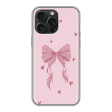 Чехол банты для iPhone 15 Pro Max – Бант на розовом