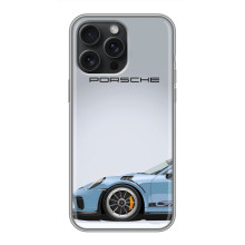 Чохол з авто Порше для iPhone 15 Pro Max – Блакитний Порше