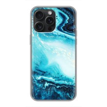 Мраморный чехол на iPhone 15 Pro Max (VPrint) (Голубой мрамор)