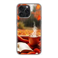 Чехол с уникальным дизайном «Осень с кофе» для iPhone 15 Pro Max – Кофе и дождь