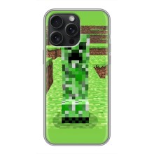 Чохли для iPhone 15 Pro Max (Персонажі МайнКрафт) (Кріпер 2)