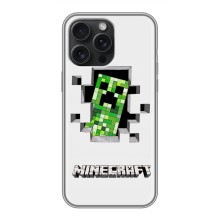 Чохли для iPhone 15 Pro Max (Персонажі МайнКрафт) (Кріпер)