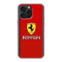 Силиконовый бампер с картинкой машины на iPhone 15 Pro Max – Ferrari Logo