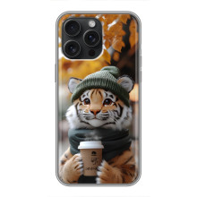 Друкований чохол 'Звірята з кавою' для iPhone 15 Pro Max – Тигр з кавою