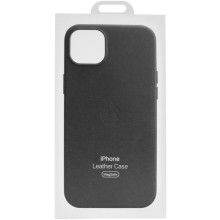 Кожаный чехол Leather Case (AAA) with MagSafe and Animation для Apple iPhone 15 Pro (6.1") – Black