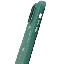 Кожаный чехол Bonbon Leather Metal Style with MagSafe для Apple iPhone 15 Pro (6.1") – Зеленый