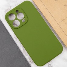 Чехол Silicone Case Full Camera Protective (AA) NO LOGO для Apple iPhone 15 Pro (6.1") – Зеленый