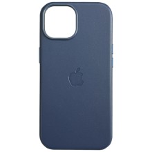 Кожаный чехол Leather Case (AAA) with MagSafe and Animation для Apple iPhone 15 Pro (6.1") (B111lue)