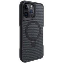 TPU+PC чохол Metal Buttons with MagSafe Carbon Ring для Apple iPhone 15 Pro (6.1") (Чорний)