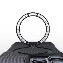 TPU+PC чохол Metal Buttons with MagSafe Carbon Ring для Apple iPhone 15 Pro (6.1") – Чорний