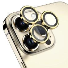 Захисне скло Metal Classic на камеру (у упак.) для Apple iPhone 15 Pro (6.1") / 15 Pro Max (6.7") – Золотий