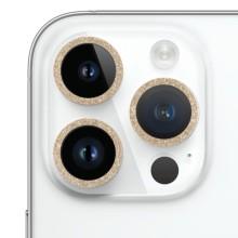 Захисне скло Metal Sparkles на камеру (у упак.) для Apple iPhone 15 Pro (6.1") /15 Pro Max (6.7") – Золотий