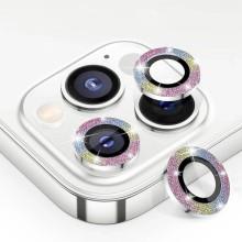 Захисне скло Metal Sparkles на камеру (у упак.) для Apple iPhone 15 Pro (6.1") /15 Pro Max (6.7") – Бузковий