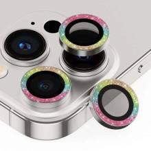 Захисне скло Metal Sparkles на камеру (у упак.) для Apple iPhone 15 Pro (6.1") /15 Pro Max (6.7") – Бузковий