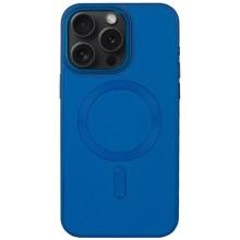 Шкіряний чохол Bonbon Leather Metal Style with MagSafe для Apple iPhone 15 Pro (6.1") (Синій)