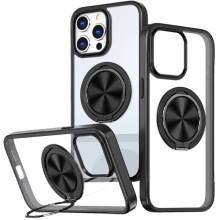 TPU+PC чохол Metal Ring with MagSafe для Apple iPhone 15 Pro (6.1") – Чорний