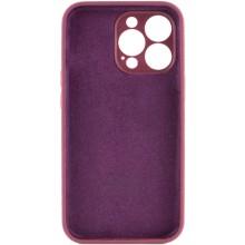 Чехол Silicone Case Full Camera Protective (AA) для Apple iPhone 15 Pro (6.1") – Бордовый