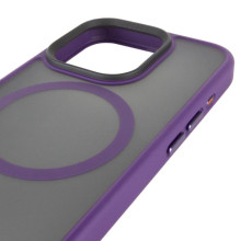 TPU+PC чехол Metal Buttons with MagSafe для Apple iPhone 15 Pro (6.1") – Темно-Фиолетовый