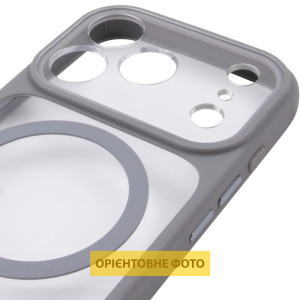 Чохол TPU+PC GETMAN Moon Clear with MagSafe для Apple iPhone 15 Pro (6.1") – Сірий
