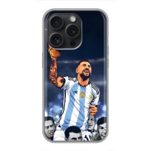 Чохли для iPhone 15 Pro (Leo чемпіон) (AlphaPrint) (Мессі з кубком)