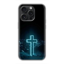 Християнські Чохли для iPhone 15 Pro (AlphaPrint) (Хрест і місто)