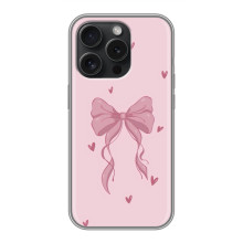 Чехол банты для iPhone 15 Pro – Бант на розовом