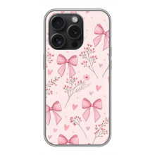 Чехол банты для iPhone 15 Pro – Банты с цветами