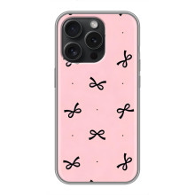 Чехол банты для iPhone 15 Pro – Черные бантики