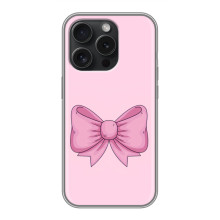 Чехол банты для iPhone 15 Pro – Розовый бантик