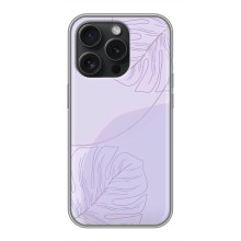Чехол цветочный дизайн для iPhone 15 Pro – Монстера фиолетовая