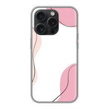 Чехол цветочный дизайн для iPhone 15 Pro – Розовый фон