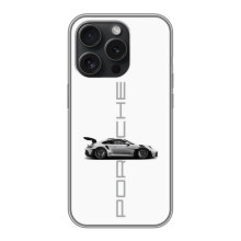 Чохол з авто Порше для iPhone 15 Pro – білий порше
