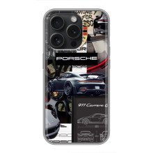 Чохол з авто Порше для iPhone 15 Pro – Колаж Порше