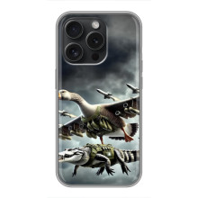 Чехол с мемами тралалело тралала для iPhone 15 Pro – Гусини и крокодило