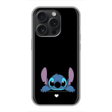 Чохол з принтом Стіч на iPhone 15 Pro (Стіч на чорному)