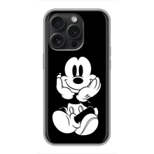 Міккі Маус чохол для iPhone 15 Pro (AlphaPrint - Мультяшні) (Маус на чорному)