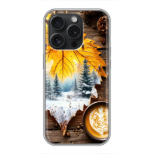 Чехол с уникальным дизайном «Осень с кофе» для iPhone 15 Pro – Осенне-зимнее кофе