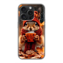 Друкований чохол 'Звірята з кавою' для iPhone 15 Pro – Білка з кавою