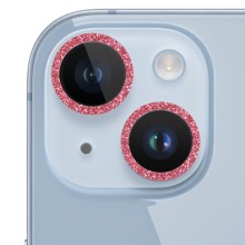 Защитное стекло Metal Sparkles на камеру (в упак.) для Apple iPhone 15 (6.1") / 15 Plus (6.7") – Красный