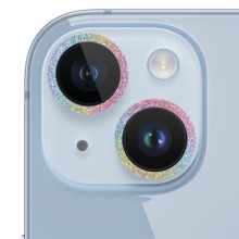 Защитное стекло Metal Sparkles на камеру (в упак.) для Apple iPhone 15 (6.1") / 15 Plus (6.7") – Сиреневый