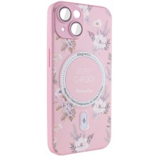 TPU+PC чехол Secret Garden with MagSafe для Apple iPhone 15 (6.1") – Pink