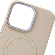 Кожаный чехол Bonbon Leather Metal Style with MagSafe для Apple iPhone 15 (6.1") – Розовый