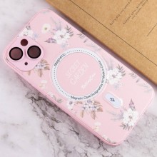 TPU+PC чохол Secret Garden with MagSafe для Apple iPhone 15 (6.1") – Pink