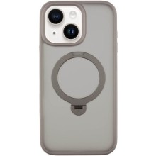 TPU+PC чехол Metal Buttons with MagSafe Colorful HQ Ring для Apple iPhone 15 (6.1") – Grey